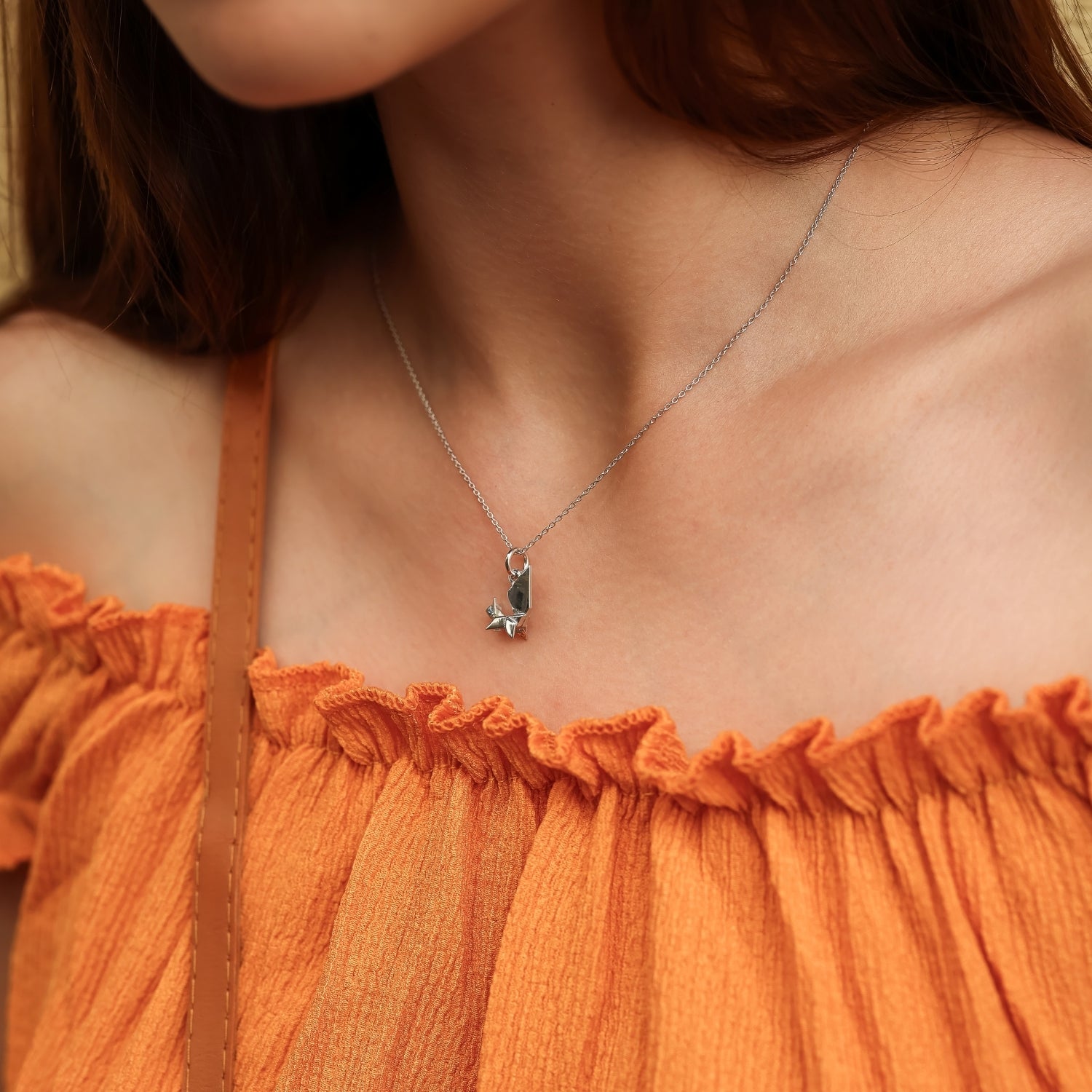 Sterling Silver Origami Squirrel Necklace