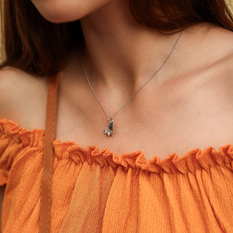Sterling Silver Origami Squirrel Necklace