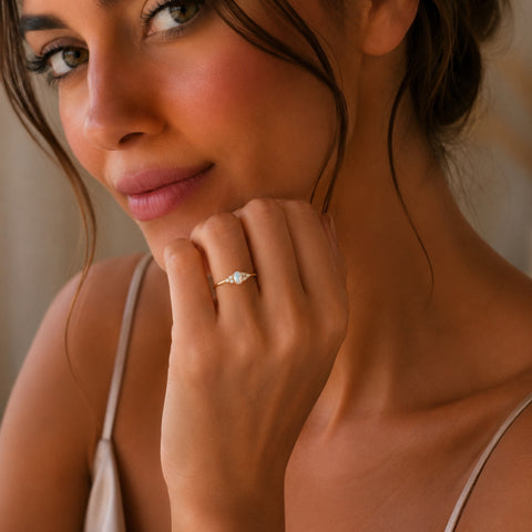 Gold Plated Sterling Silver Opal Ring