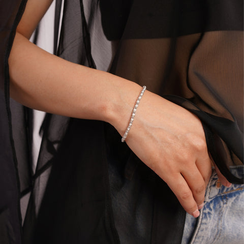 Caged Pearls Sterling Silver Bracelet