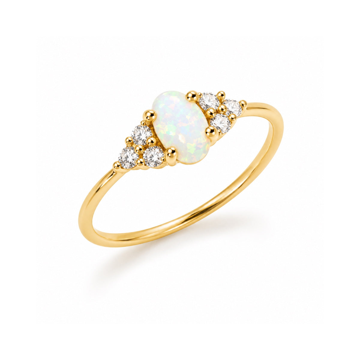 Gold Plated Sterling Silver Opal Ring