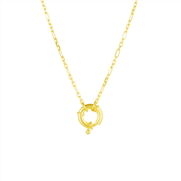 Large Lock Sterling Chain Necklace