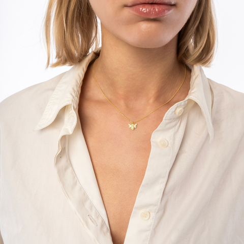 Sterling Silver Bee Pendant Chain Necklace