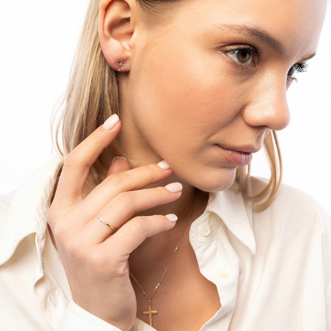 9ct Solid Gold Cross Earrings