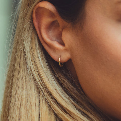 14ct Solid Gold Hoop Single Earring