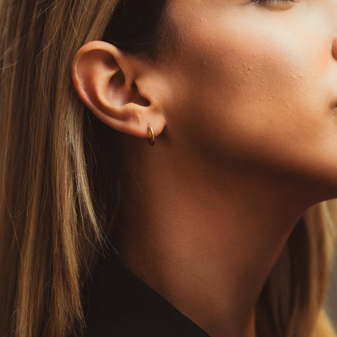 14ct Solid Gold Hoop Single Earring