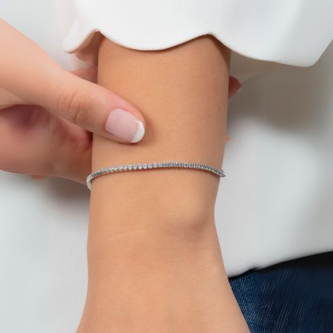 Sterling Silver 2mm Fine Tennis Bracelet