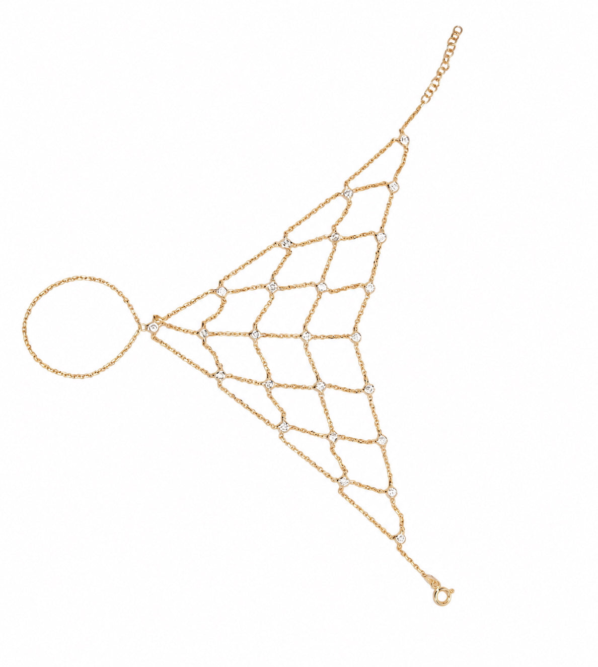 Sterling Silver Mesh Hand Harness Bracelet