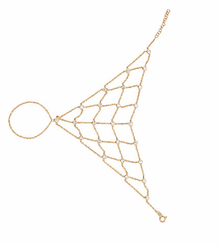 Sterling Silver Mesh Hand Harness Bracelet