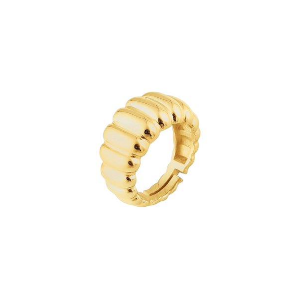 Large Multi Dished Adjustable Puffy Sterling Croissant Ring