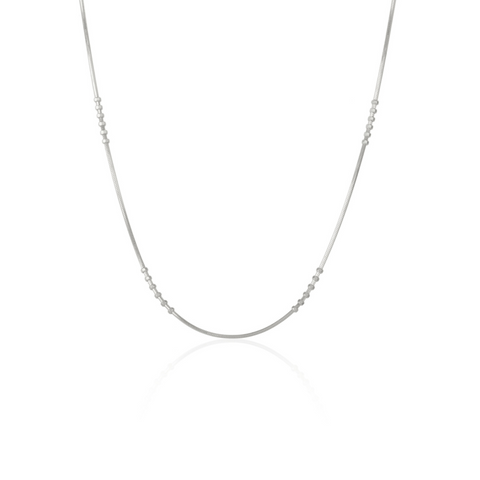 Six Beads Sterling Silver Necklace Chain