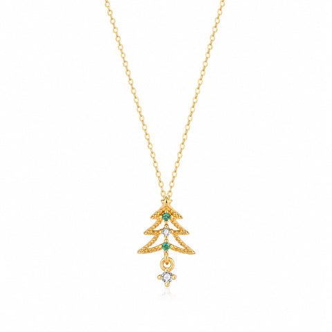 Sterling Silver Christmas Tree Pendant Necklace