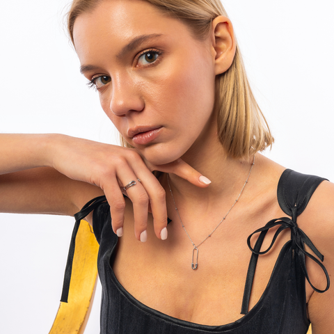 Sterling Silver Safety Pin Ring