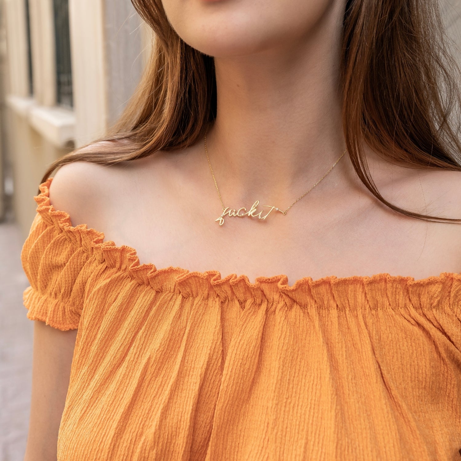 Sterling Silver Jewelled Fuckit Necklace