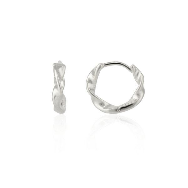 Naturally Twisted Molten Sterling Hoop Earrings