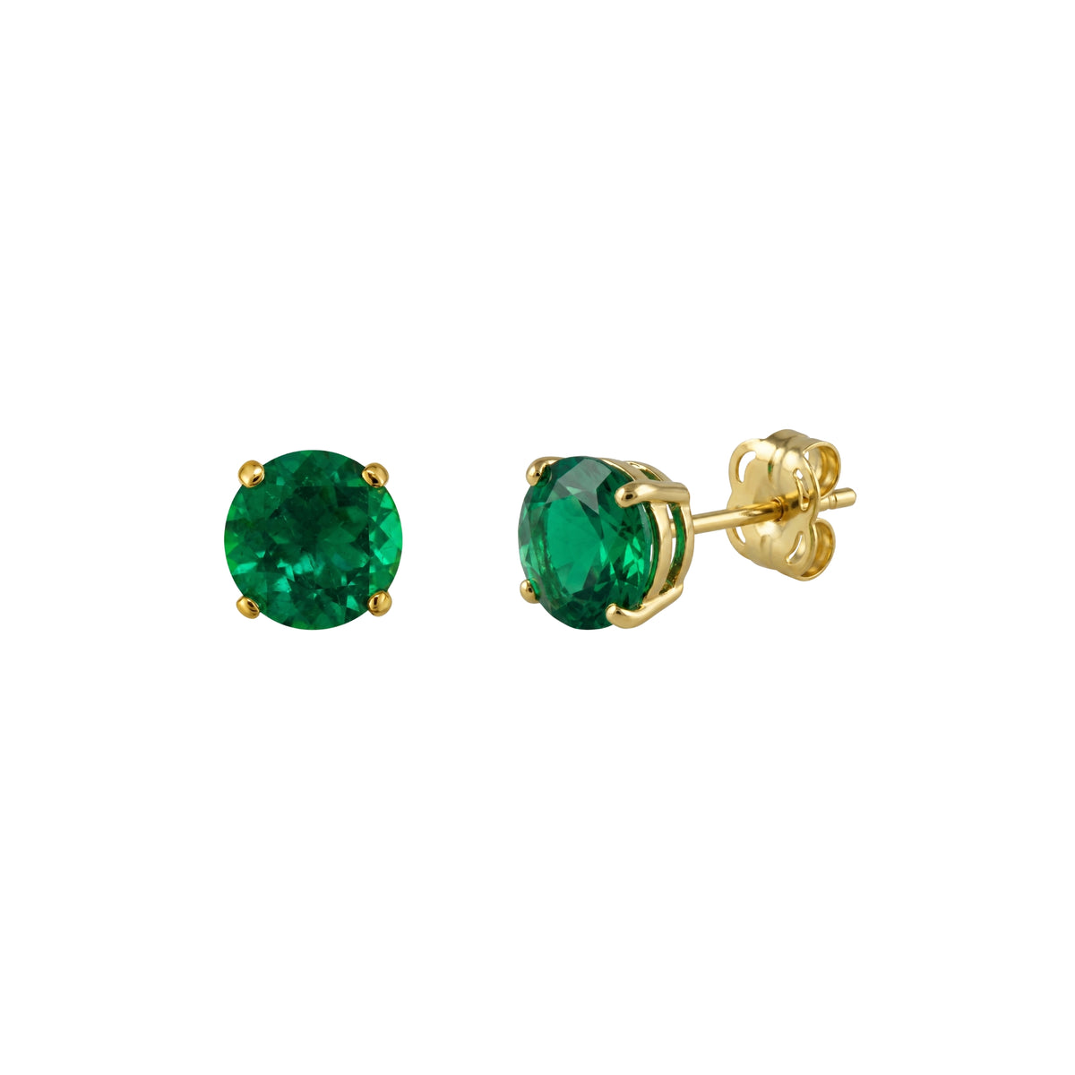 9Ct Solid Gold Emerald Stud Earrings