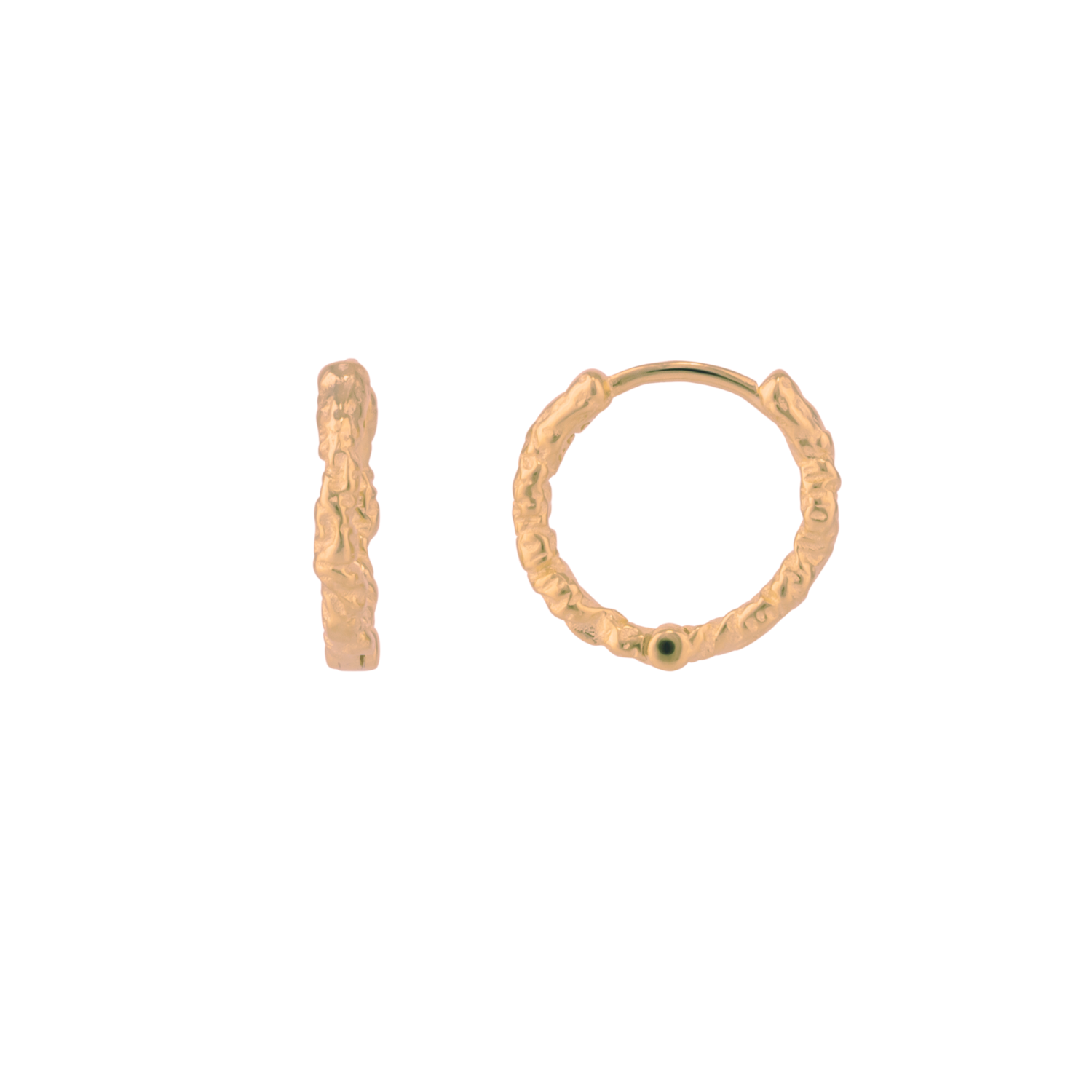 Molten Wavy Sterling Silver Textured Hoop Earrings