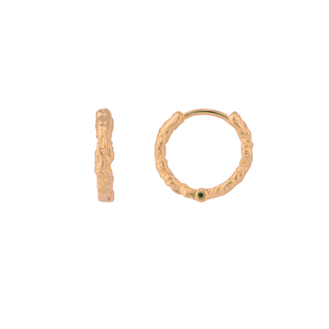 Molten Wavy Sterling Silver Textured Hoop Earrings