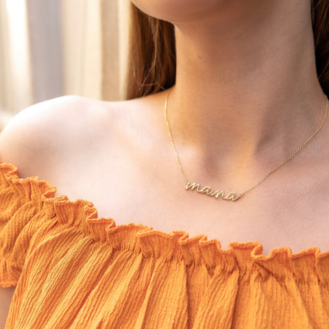 Sterling Silver Jewelled Mama Necklace