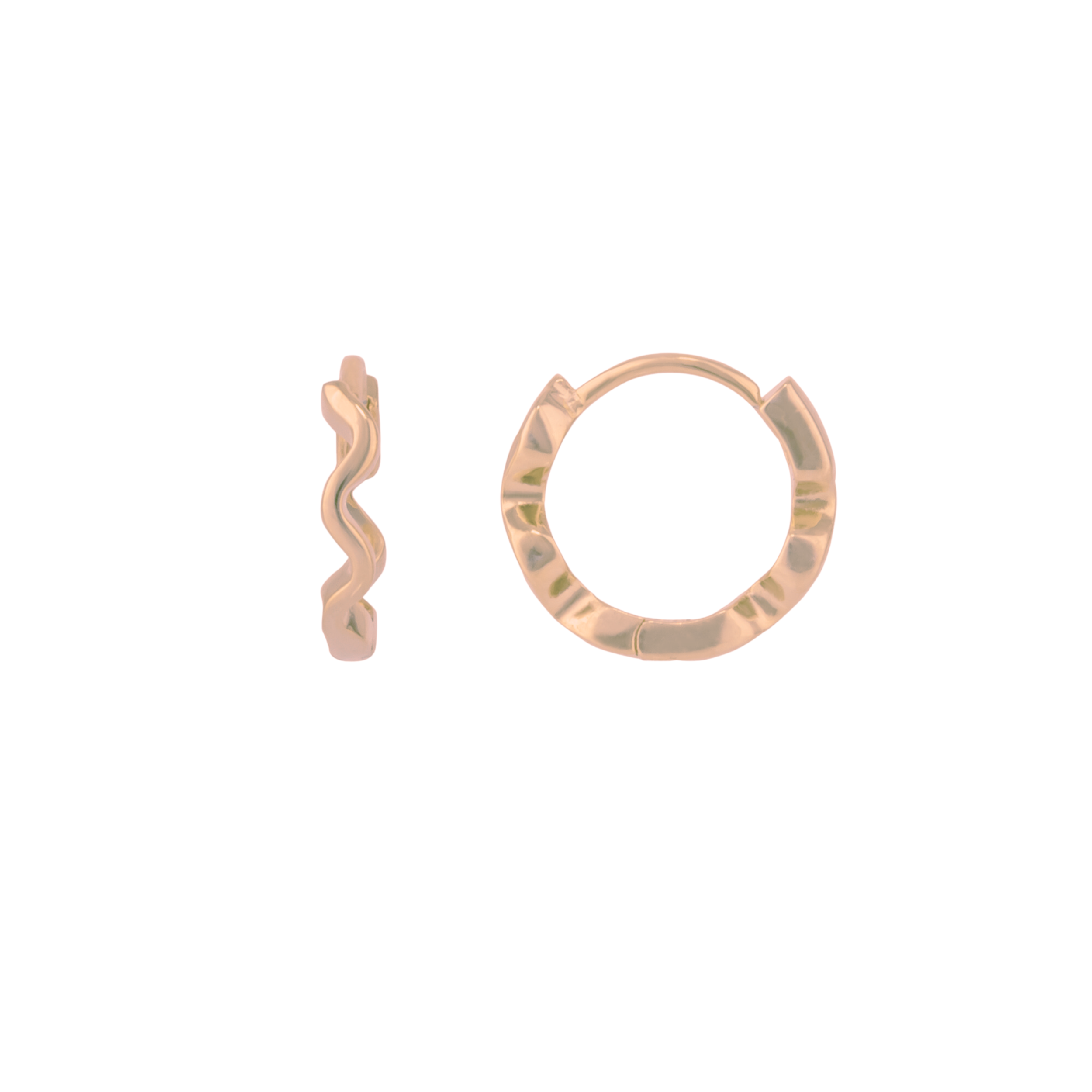 Sterling Silver Wavy Hoop Earring