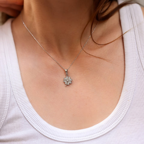 Four Leaf Clover Sterling Silver Necklace