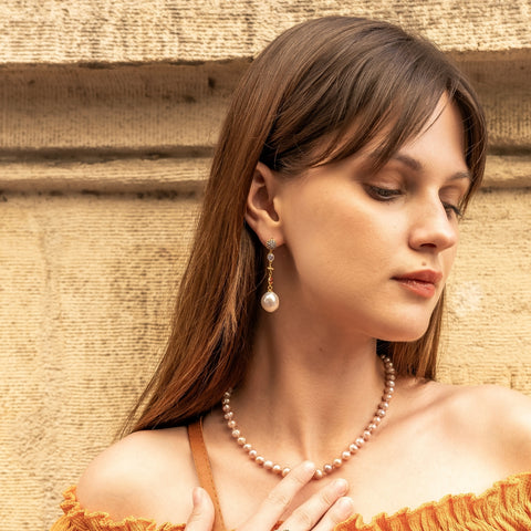 Chunky Baroque Pearl Drop Sterling Silver Earring