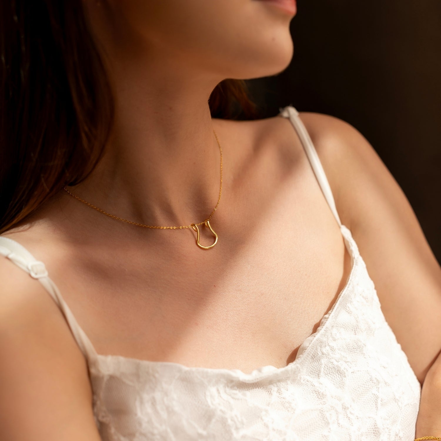 Horseshoe Ring Holder Necklace in Sterling Silver