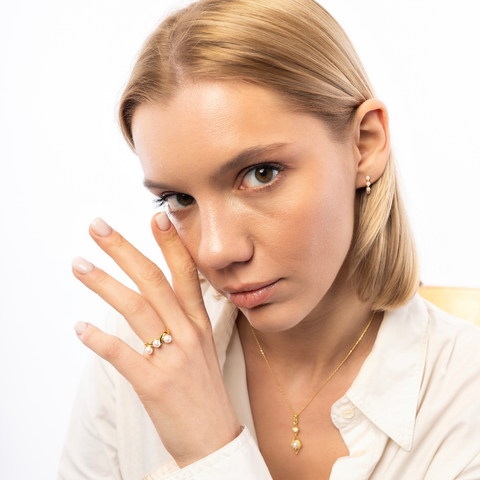 Twisted Pearl Sterling Silver Ring
