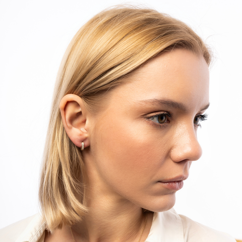 Fine Diamond Pave Hoop Earring in 14ct Gold