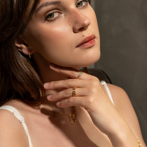 Fine 14ct Solid Gold Beaded Hoop Single Earring