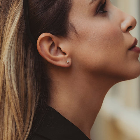 Fine 3mm Single Stud Earring 14ct Solid Gold