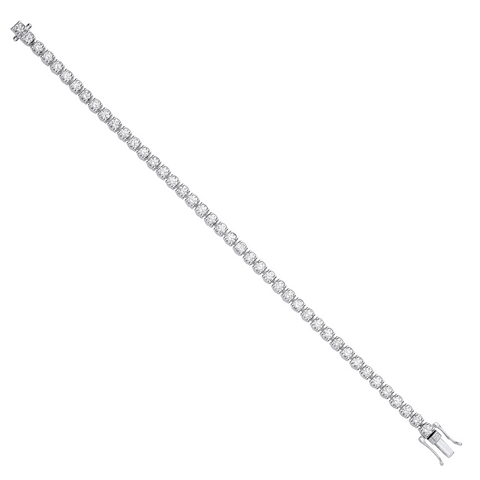 9ct White Gold 3CT Diamond Tennis Bracelet