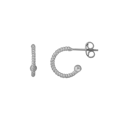 Twisted Bead End Sterling Silver Earrings