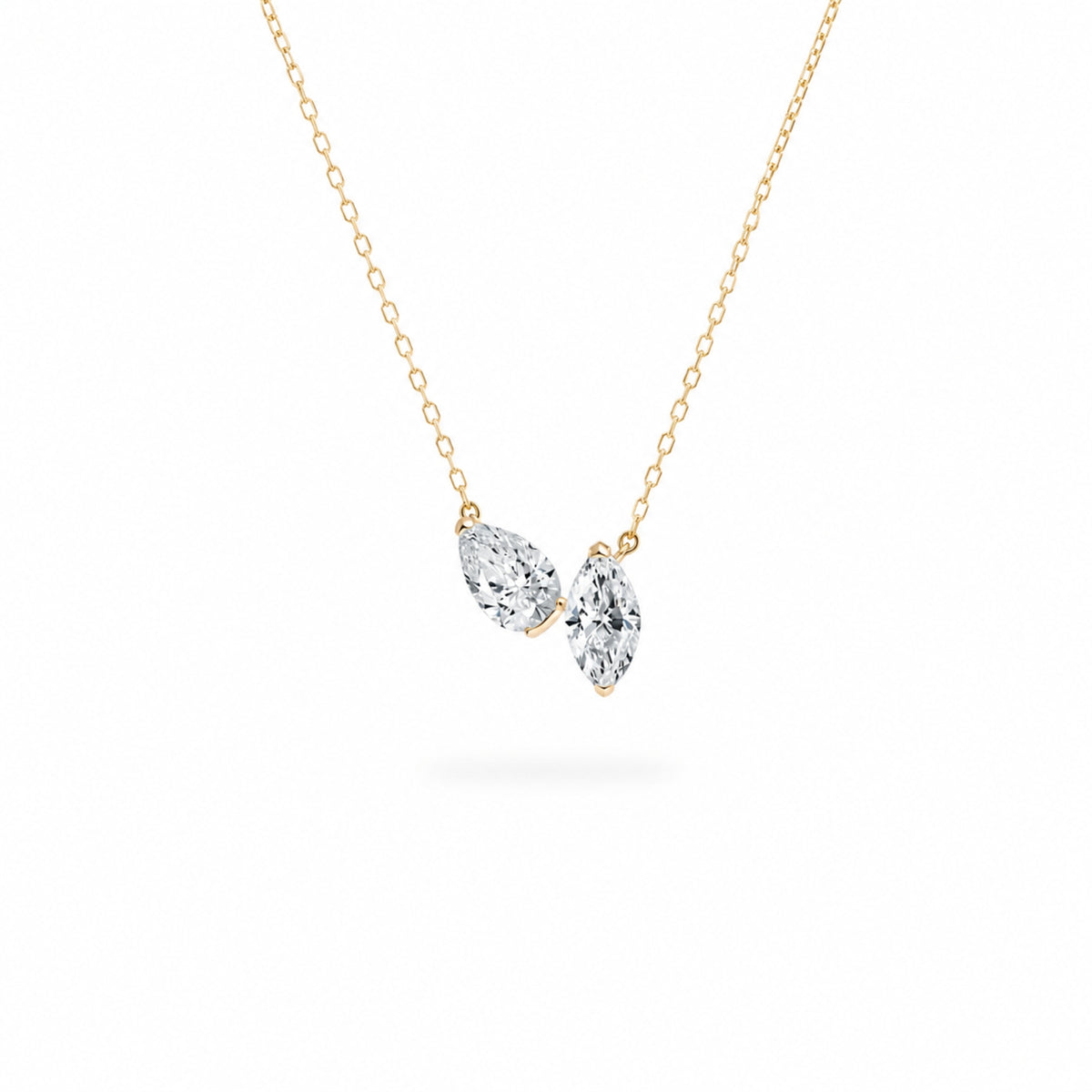 Pear & Marquise Sterling Silver Necklace