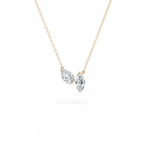 Pear & Marquise Sterling Silver Necklace