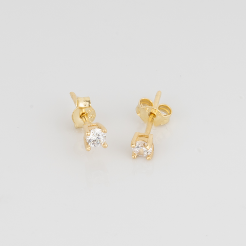Fine 3mm Stud Earrings 14ct Solid Gold