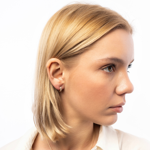 Fine Diamond Pave Hoop Earring in 14ct Gold