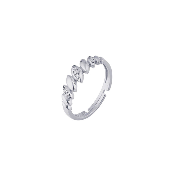 Lined Stones Marquise Sterling Ring