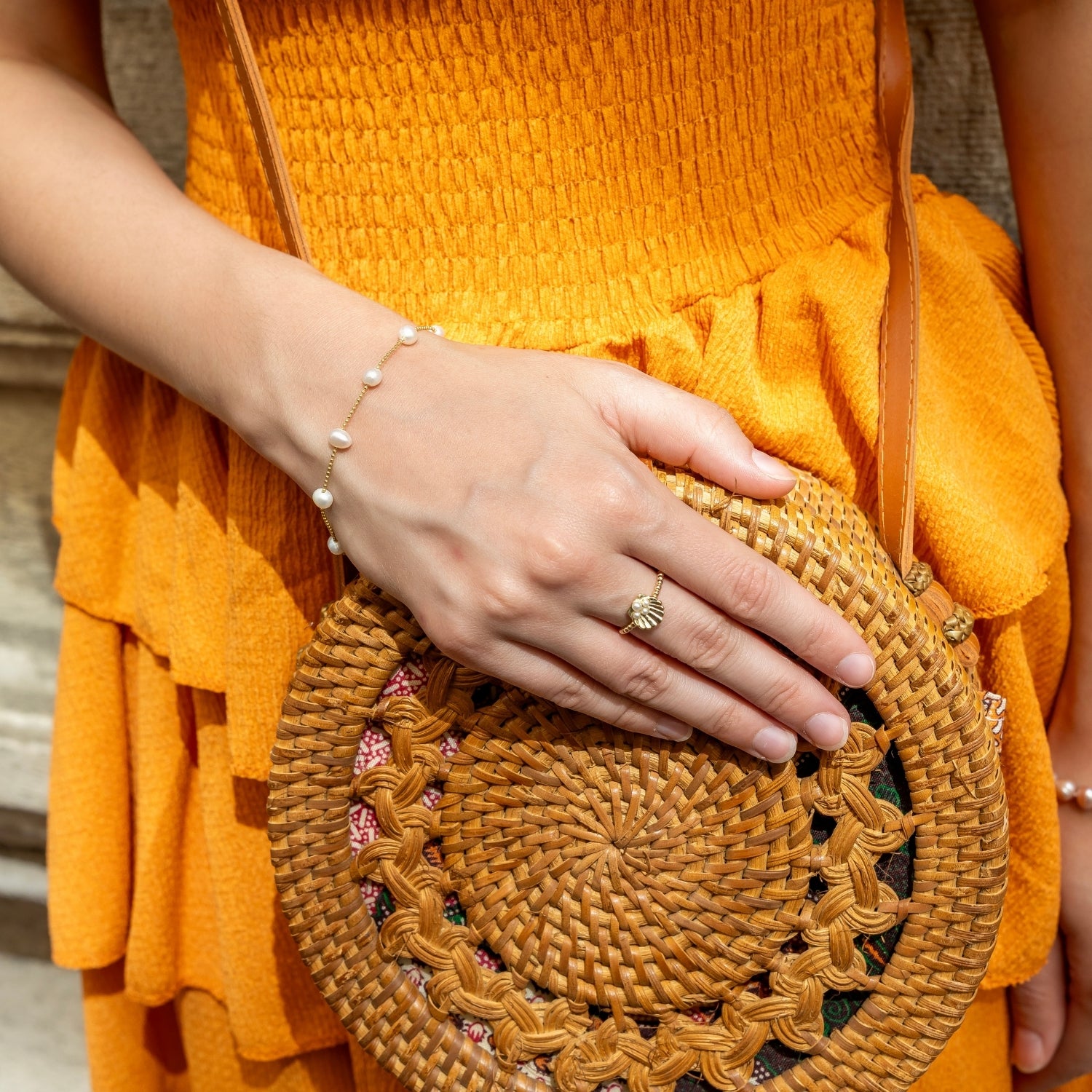 Satellite Natural Baroque Pearl Sterling Silver Bracelet