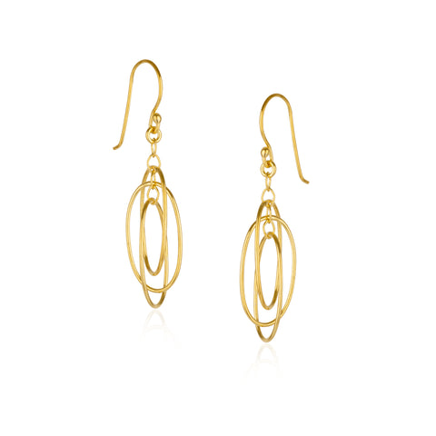 Nested Loop 3D Drop Earrings in Sterling Silver