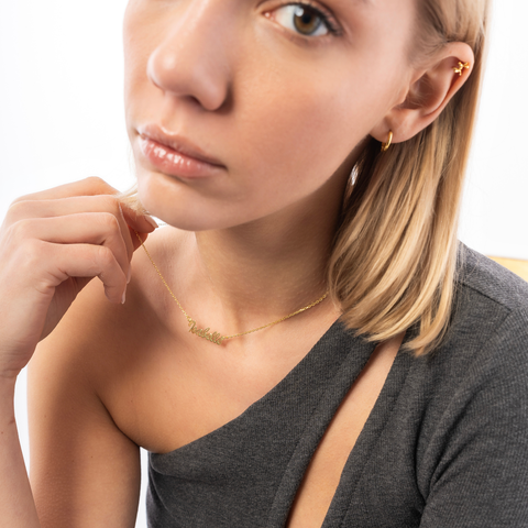 Fine Sterling Silver Signature Name Necklace