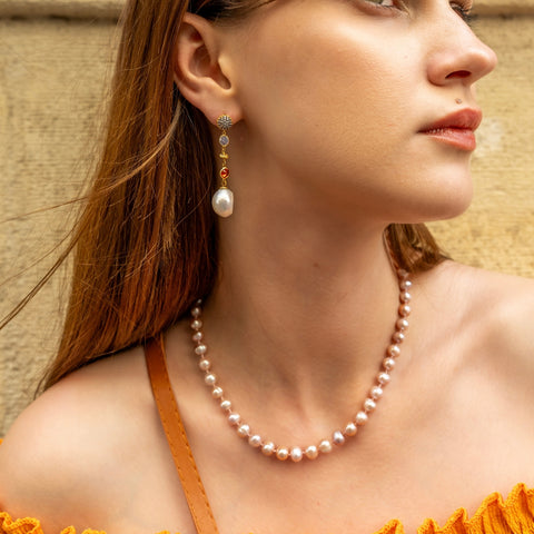 Natural Freshwater Real Purple Pearl Strand Necklace