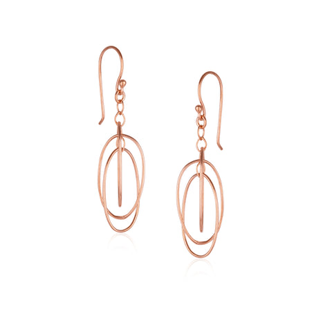 Nested Loop 3D Drop Earrings in Sterling Silver