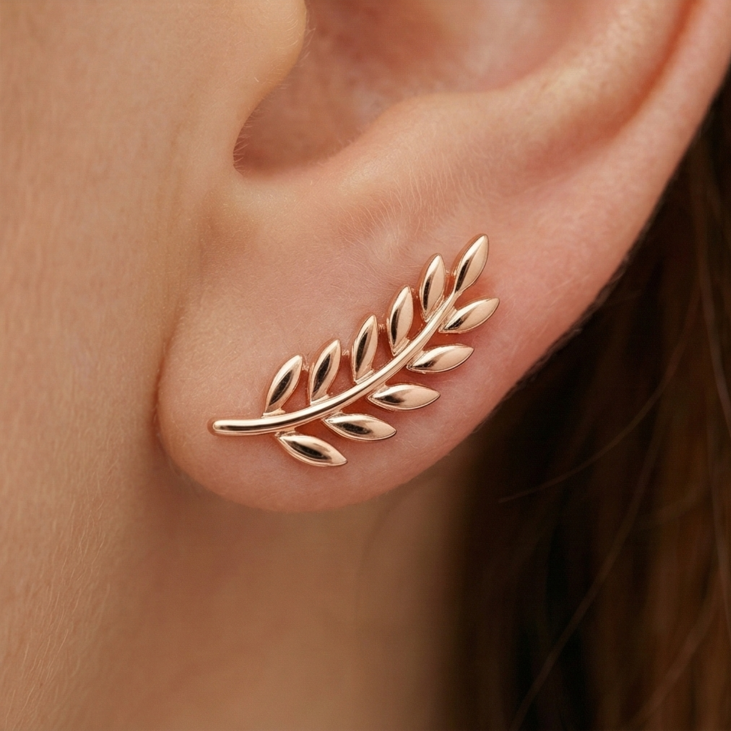 Wheat Earrings Ear Of Wheat Sterling Silver Stud Earrings