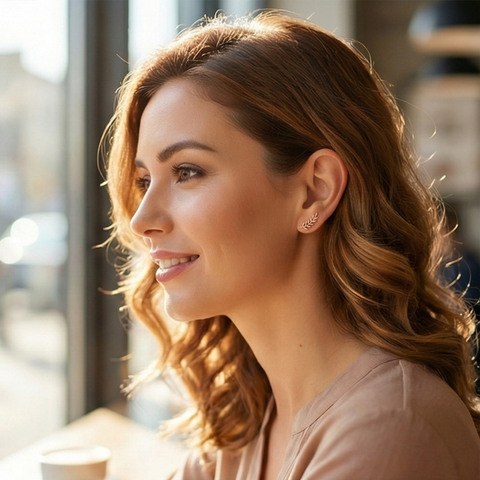 Wheat Earrings Ear Of Wheat Sterling Silver Stud Earrings