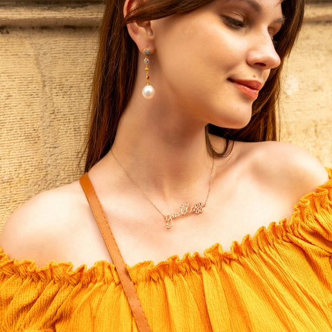 Chunky Baroque Pearl Drop Sterling Silver Earring