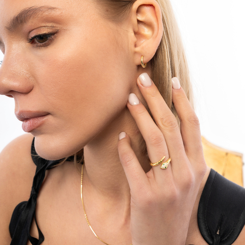 Edgy Geometric Sterling Silver Hoop Earrings