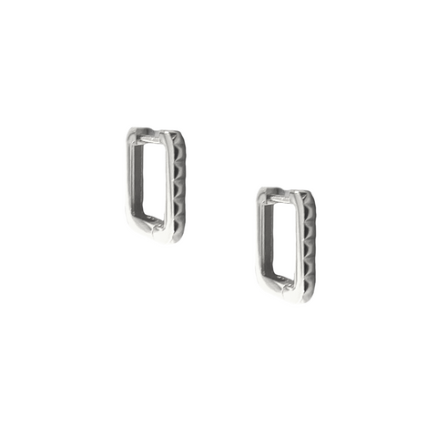 Sterling Silver Rectangular Hoop Earrings