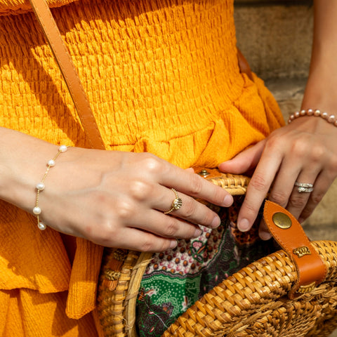 Satellite Natural Baroque Pearl Sterling Silver Bracelet