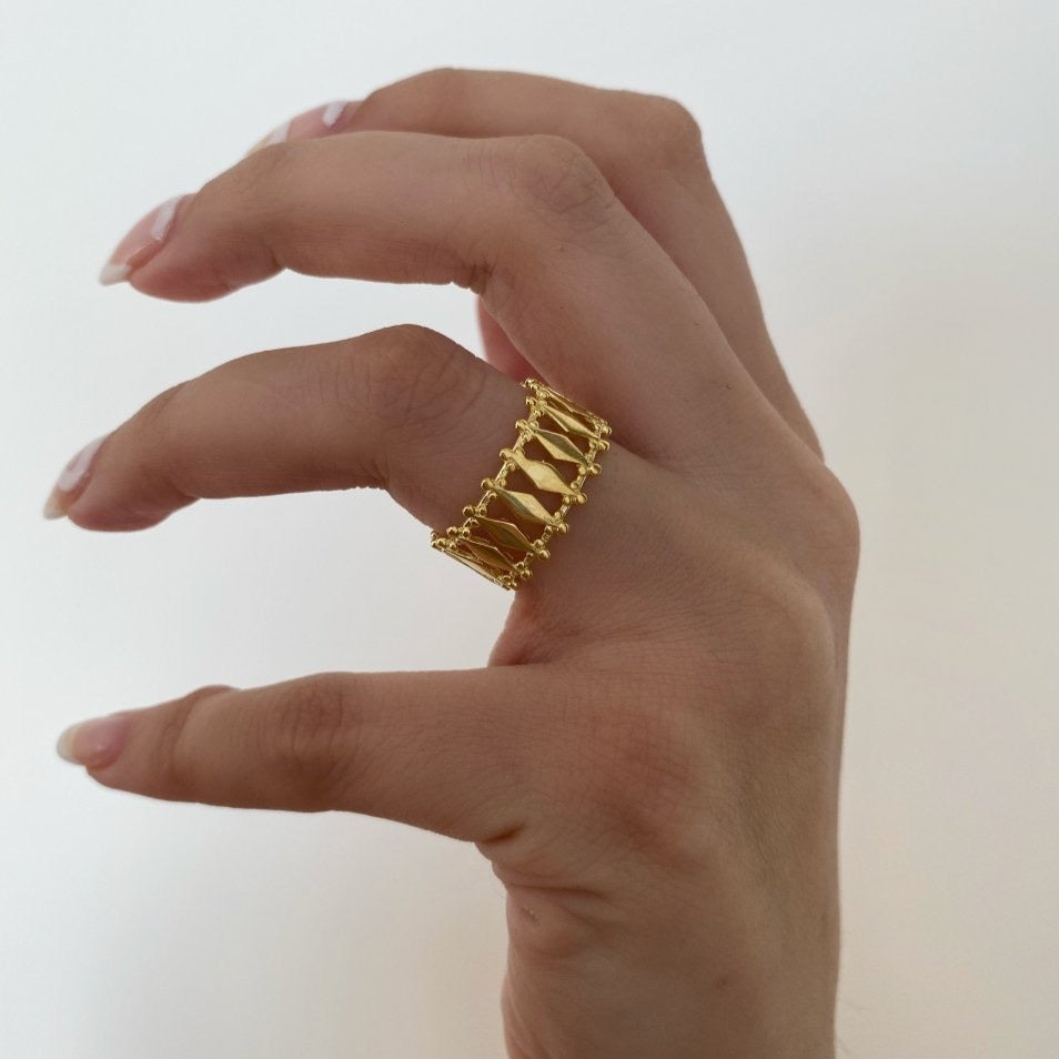 Multiple Quad Bar Sterling Silver Ring